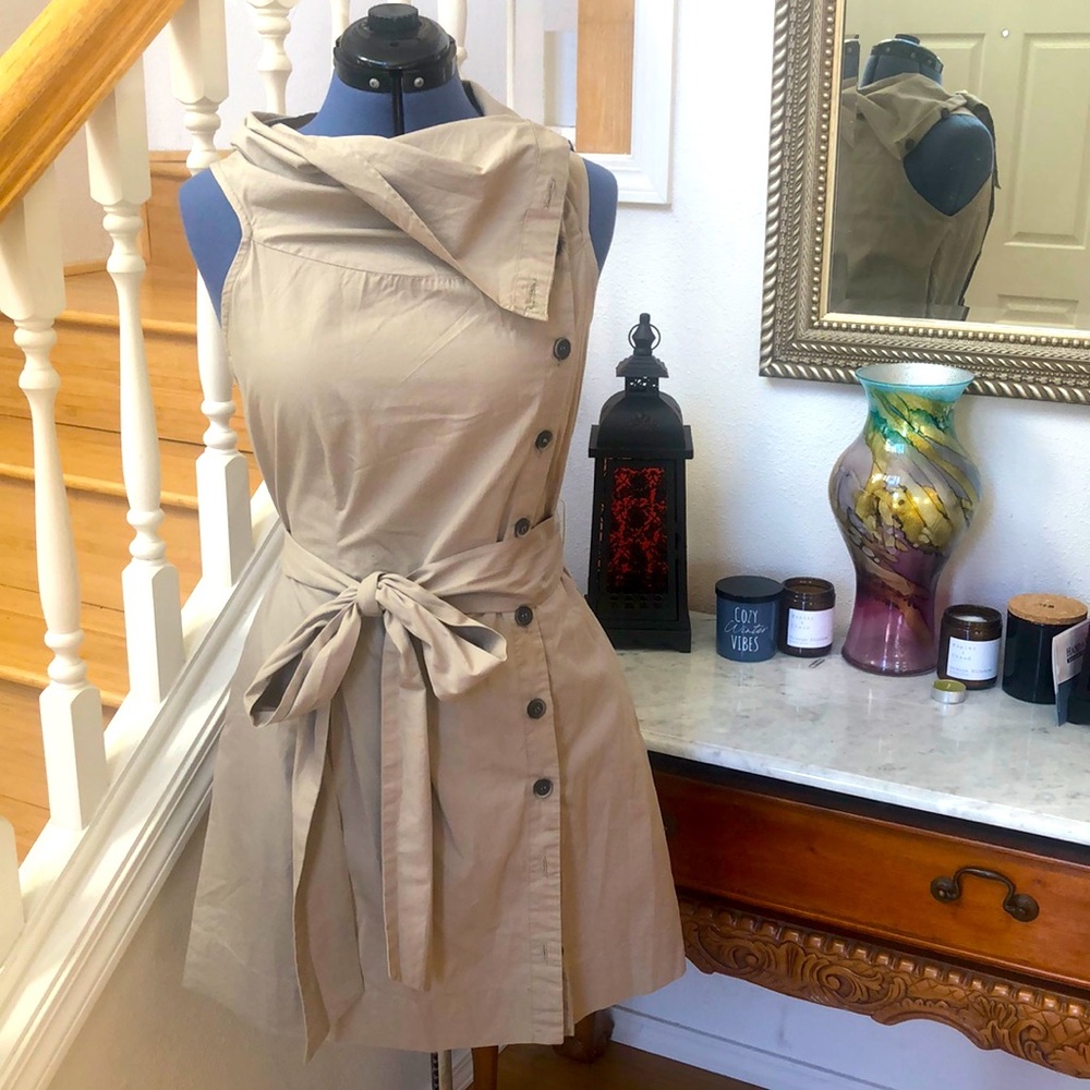 LA Made Beige Anthropology Sleeveless Dress Size S